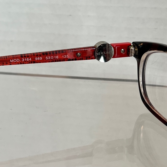 VERSACE Eyeglasses Frames MOD 3164 989 Brown Tortoise 53-16-135 Red Glasses - Picture 4 of 6